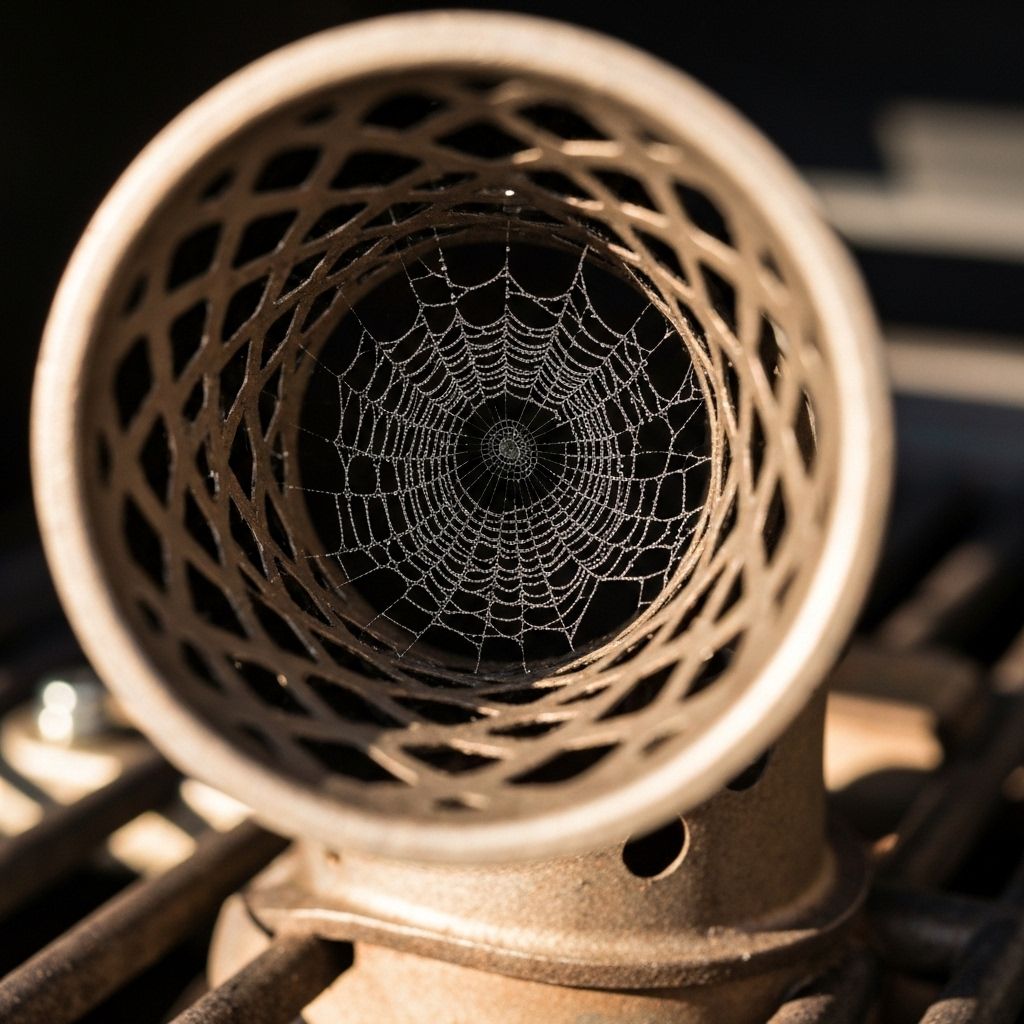 Spider web in venturi tube