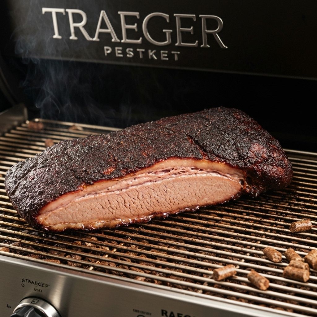 Finished brisket on Traeger